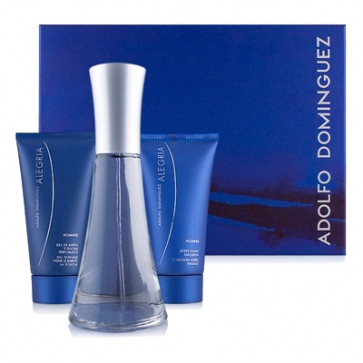 Adolfo Domínguez Lote ALEGRÍA HOMBRE Eau de toilette Vaporizador 100 ml + Gel de baño 75 ml + Aftershave Bálsamo 75 ml