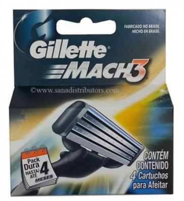 Gillette MACH 3 Cuchillas de Recambio 4 u