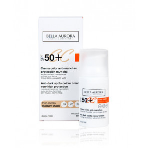 Bella Aurora Solar Crema Color Anti-Manchas Protección Muy Alta SPF50 Tono Medio 50 ml