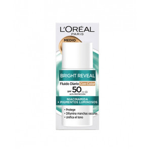 L'Oréal Bright Reveal Niacinamida Fluido diario con color SPF50 - Medio 50 ml