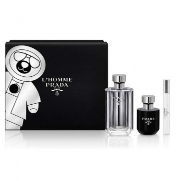 Prada Lote L'HOMME PRADA Eau de toilette Spray 100ml Set 3 Piezas 2018