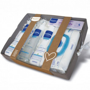 Mustela Lote Canastilla Bebé Gris Set de cuidado corporal