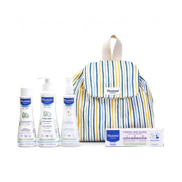 Mustela Lote Bebé Mochila Rayas Set de cuidado corporal