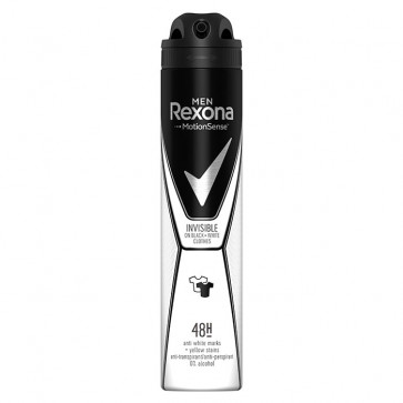 Rexona MEN INVISIBLE BLACK + WHITE Desodorante spray 200 ml