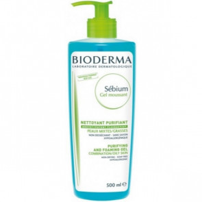 Bioderma Sebium Gel Moussant Nettoyant Purifiant Peaux mixtes et grasses Gel de banho 500 ml