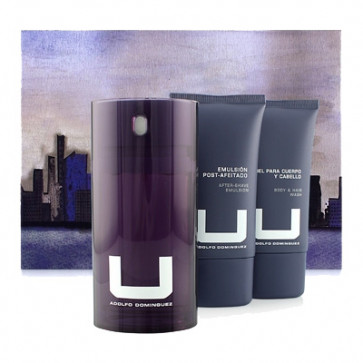 Adolfo Domínguez Lote U MAN Eau de toilette Vaporizador 75 ml + Gel de baño 75 ml + After shave bálsamo 75 ml